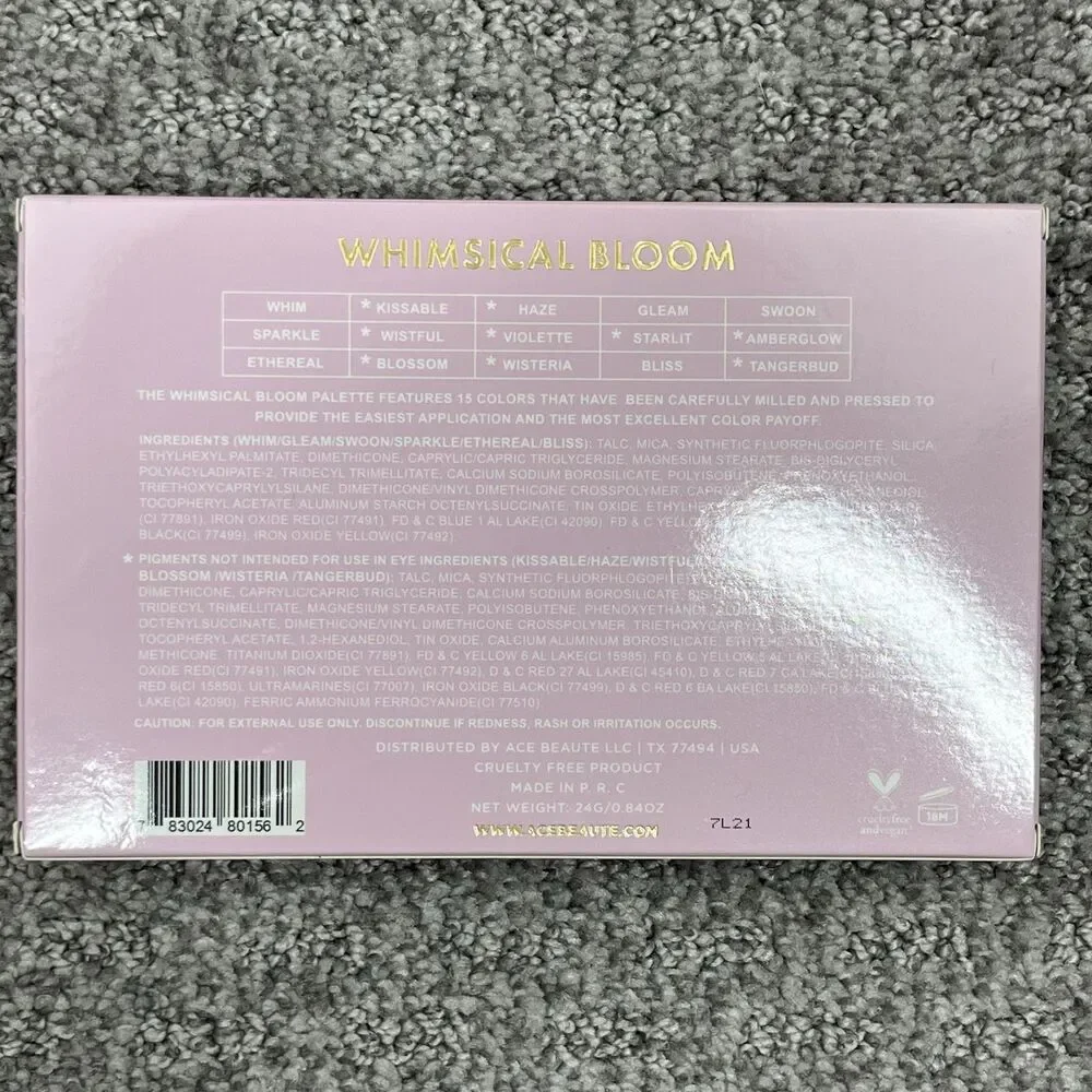 Ace Beauté Whimsical Bloom Eyeshadow Palette 24g 0.84oz Matte Shimmer New Makeup